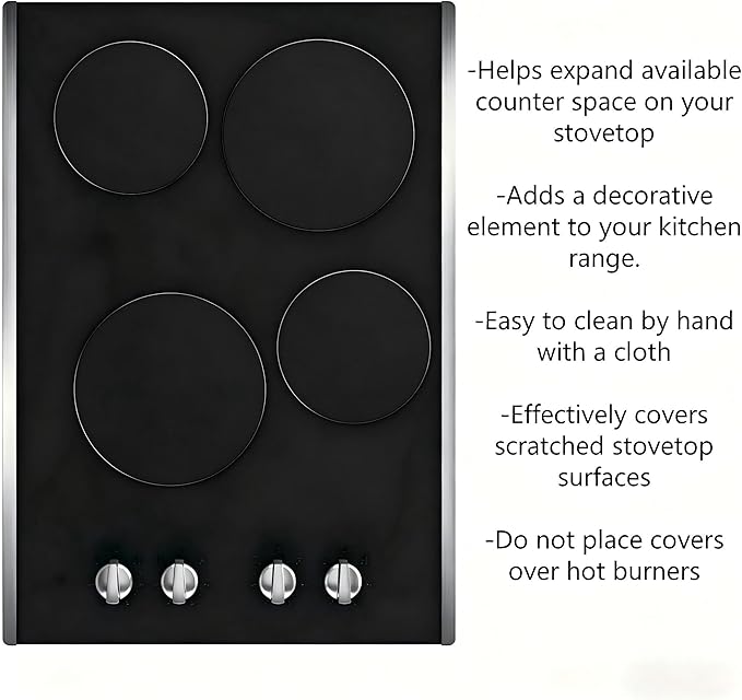 Ritadeshop Burner Covers for Electric Stove (Black, Round 8/10'')