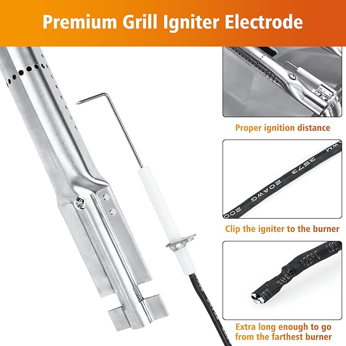 Hisencn Grill Parts for Kitchen Aid 720-0954, 720-0954GA, 720-0733, 720-0733A, 720-0745D, 730-0733, 730-0733A, 730-0954GA, Heat Tent and Grill Burner Replacement Parts for Kitchen Aid 4 Burner Grill