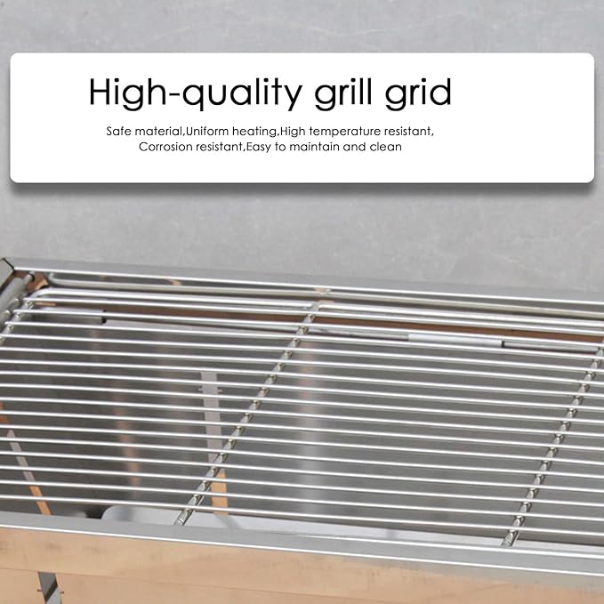 Foldable Charcoal Grill - Stainless Barbecue Stove | Stainless Portable BBQ Grill Thickened Barbecue For Camping, Easy Setup