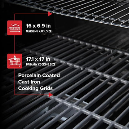 Nexgrill Deluxe 2-Burner Gas Grill with 401 SQ In Grate, 28000 BTUs, Stainless Steel Control Panel & Foldable Side Table, Propane BBQ Grill for Outdoor Cooking, Patios, Backyards and More - 720-0864R