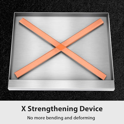 Utheer Stainless Steel Griddle for Gas Grill, Nano Ceramic Nonstick 17 x 13 | For Gas Grill, Charcoal, Oven, Stove Top, Non-Toxic, PFAS/PFOA/PTFE Free, Oven Up to 500°F, For BBQ, Camping & Kitchen