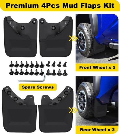 White Grille Lights + No-Drill Mud Flaps Combo for Toyota Tacoma 2024-2025 TRD Off-Road