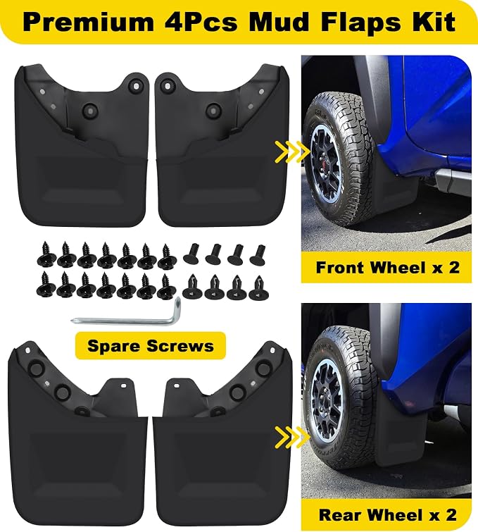 RGB Grille Lights + No-Drill Mud Flaps Combo for Toyota Tacoma 2024-2025 TRD Off-Road