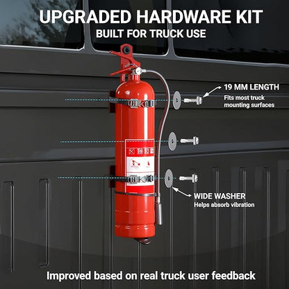 Truck-Grade Fire Extinguisher Mount Anti-Vibration Bracket for 10 lb Extinguishers Rugged, Secure Hold for Commercial Vehicles, Off-Road, RV & More