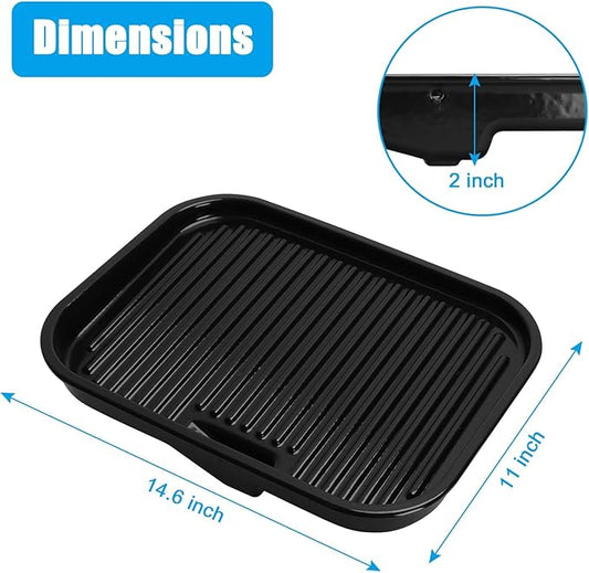 Grill Griddle Plate for Ninja Woodfire Outdoor Grills OG700 Series Accessories, Non-Stick Flat Top Griddle Pan Compatible with Ninja XSKGRDPLT Woodfire OG701,Cast Iron with Enamel Coating
