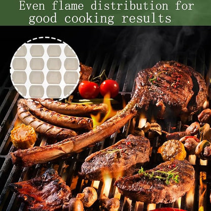 Leship Ceramic Briquettes Replacement for Turbo, Nexgrill Broilmaster Gas Grills, Gas Grill Briquettes Replacement for Lava Rocks, 2 x 2 inches, 70-Piece