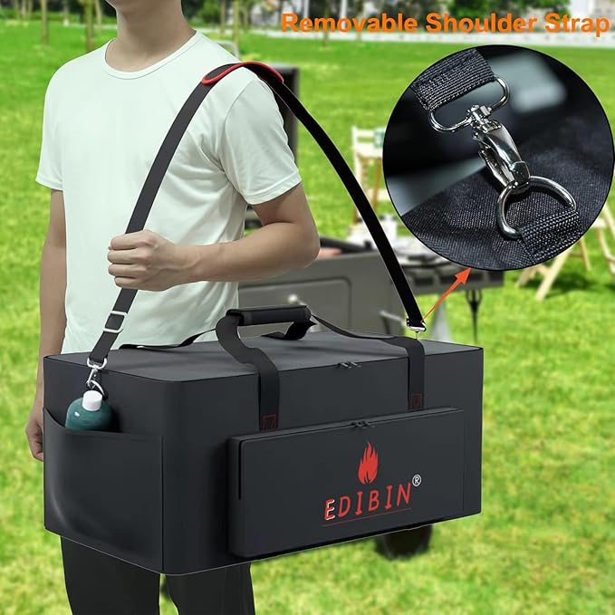 Grill Carry Bag for PIT BOSS 10697 TableTop Grill,Portable 600D Heavy Duty Weather Resistant Tabletop Grill Cover for Pitboss 10697 Table Top Wood Grill