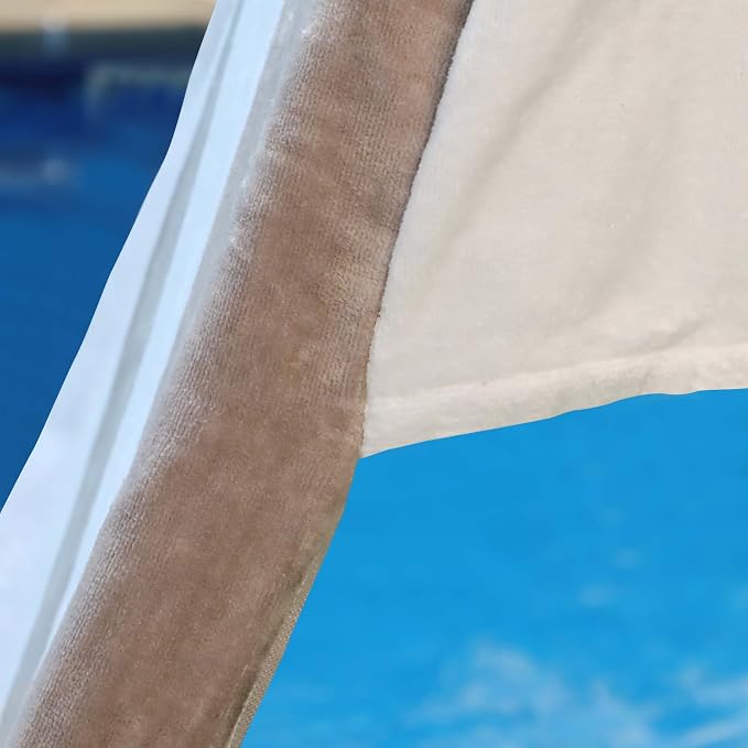 Superior Cabana Cotton Lounge Chair Cover, Outdoor Towel/Chaise Furniture Covers, Terry Cloth, Beach, Spa, Swim Accessories, Pool Chair Cover, Soft, Quick Drying, 32" x 102", Taupe