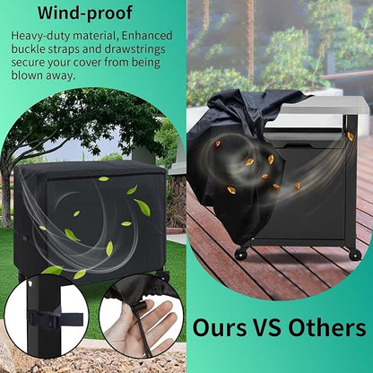 Outdoor Prep Table Cover, 36 Inch Heavy Duty Waterproof Cover for Patio, Grill Cart, BBQ Food Prep Table, Compatible with Keter Unity Small Portable Table & Storage Cabinet(36"L*24"W*32"H)