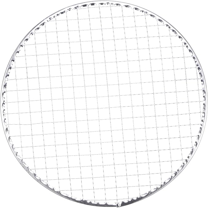 HARFINGTON 5pcs Round BBQ Grill Net 10.2" Dia Galvanized Iron Barbecue Mesh Mat for Baking Smoking Charcoal Grilling Roasting