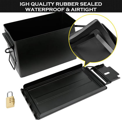 Aolamegs 50 Cal Ammo Can – Locking Hardware Kit and Stainless Steel Padlock，Ammo Box Military & Army M2A1