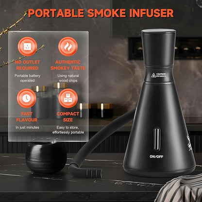 Elegant Cocktail Smoker Kit - Complete Whiskey Drink Smoking Gun with 8 Flavors of Wood Chips, Dome, and Accessories, Adds Flavor to Food and Drinks, Infuser Kit for Indoor Outdoor Use
