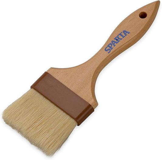SPARTA Kitchen Basting Brush – 4037600 Basting Brush for Cooking Flat Boar Bristle Brush, Hardwood Handle for Kitchens, Restaurants, Catering, High Heat Food Prep, 4in, Pack of 12