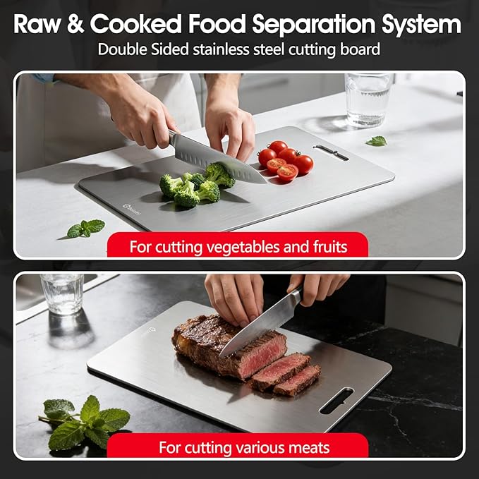 7-in-1 Grill Carry System, Stainless Steel Grill Prep Trays | Large Lidded Marinating Containers, Cutting Board, 2 Food Storage Containers with Lids, Stackable BBQ Gifts for Men