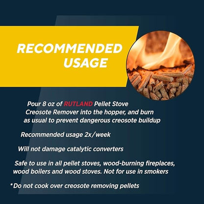 Rutland Products Pellet Stove Creosote Remover, Chimney & Flue Cleaning Wood Pellets, 4 Pound Bag