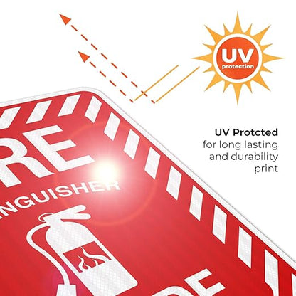 Fire Extinguisher Inside Sign, Fire Safety Sign, 24x30 Inches, 3M EGP Reflective .080 Aluminum, Fade Resistant, Indoor/Outdoor Use, Made in USA
