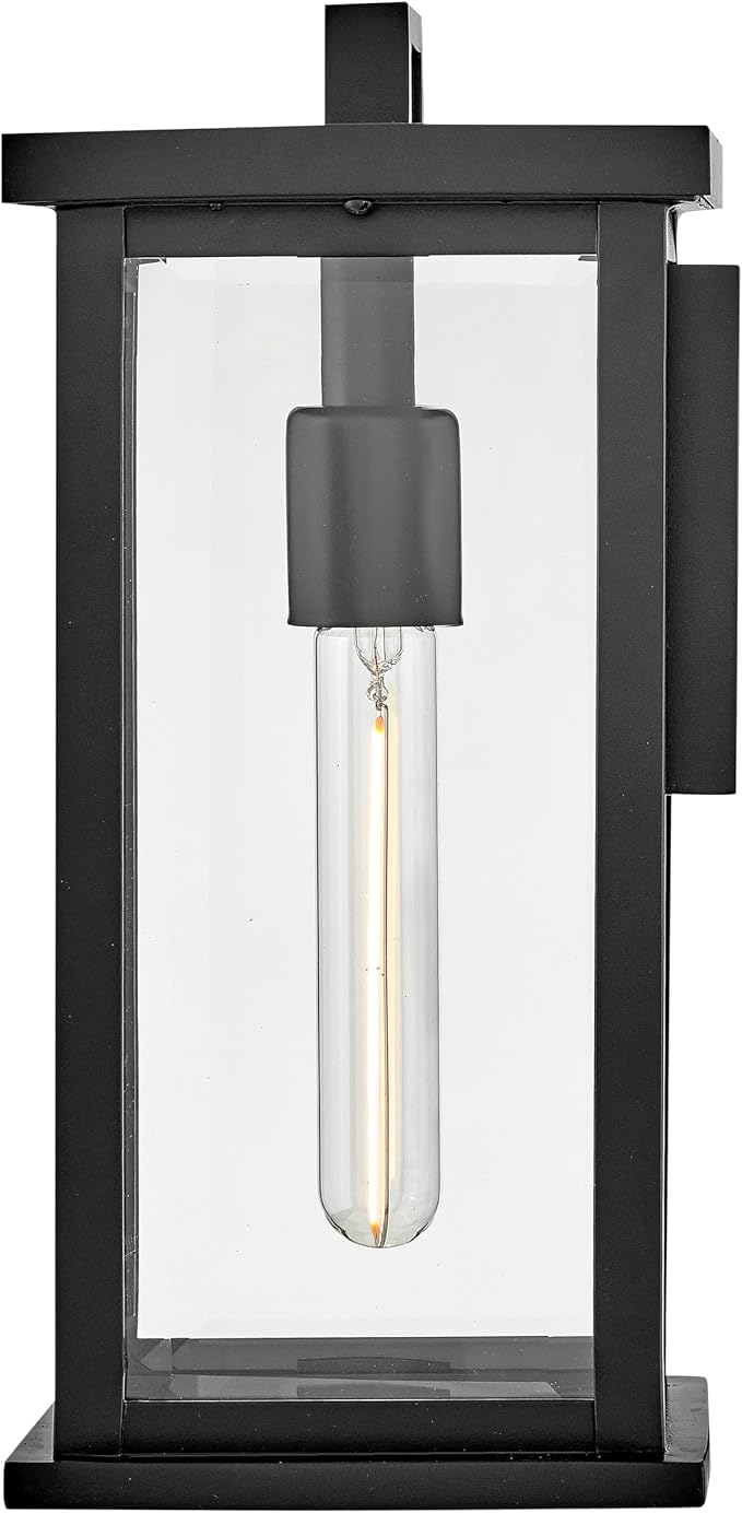Hinkley Weymouth Small Outdoor Wall Mount Rectangle Lantern, Black