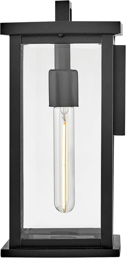 Hinkley Weymouth Small Outdoor Wall Mount Rectangle Lantern, Black
