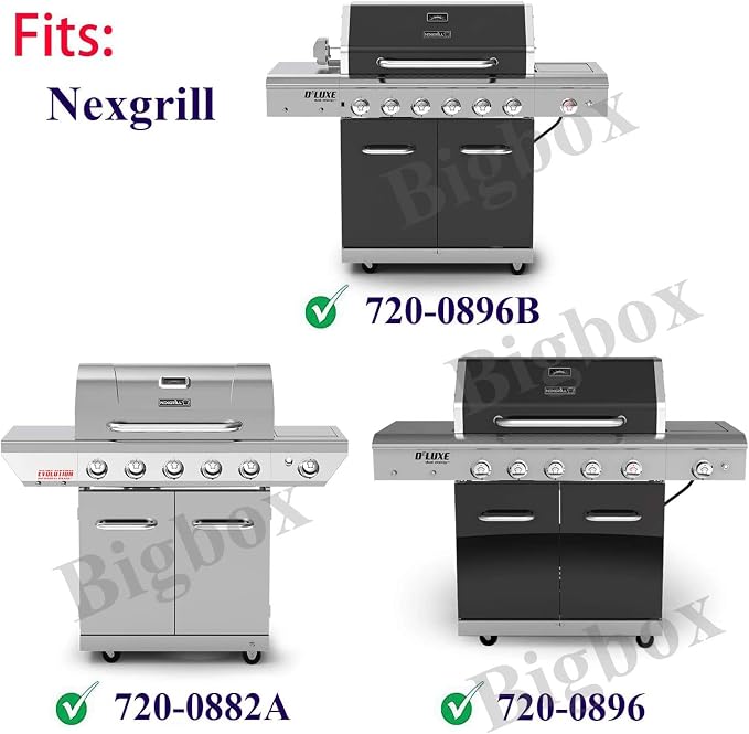 Replacement Parts for Nexgrill 720-0896B 720-0896C 720-0882A Grills, 6 Pack Stainless Steel Burner Tubes, Heat Plate Shields Flame Tamers Replacement for Nexgrill 720-0896, 720-0896C Gas Grills