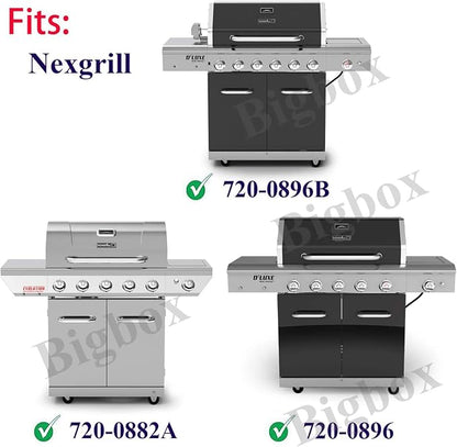 Replacement Parts for Nexgrill 720-0896B 720-0896C 720-0882A Grills, 6 Pack Stainless Steel Burner Tubes, Heat Plate Shields Flame Tamers Replacement for Nexgrill 720-0896, 720-0896C Gas Grills