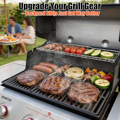 Grill Grates for Weber Genesis II/LX 300 and New 2022 Genesis 300 Series Grills, Genesis II E&S 310 315 320 325 340 335, 18.75" Grill Parts for Weber Genesis 2, Weber 66095 66802,66805, Cast Iron