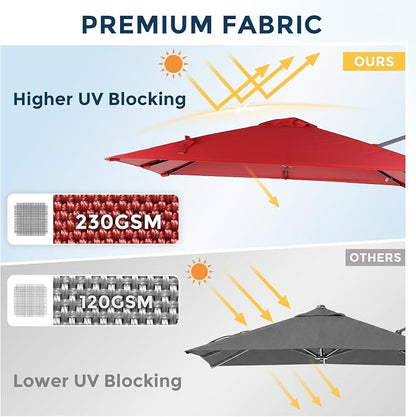 COWVIE Umbrella Canopy Replacement for 8 Ribs Patio Umbrella, Outdoor Table Parasol Replacement for Yard, Canopy Only