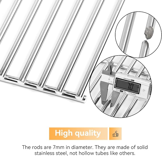 17 x 13 Grill Grate for Home Depot Nexgrill 720-0830H, 5 Burner 720-0888S 720-0888N, 17 Inch Stainless Steel Grill Grates Replacement Parts for Nexgrill 4 Burner 720-0783E 720-0783C