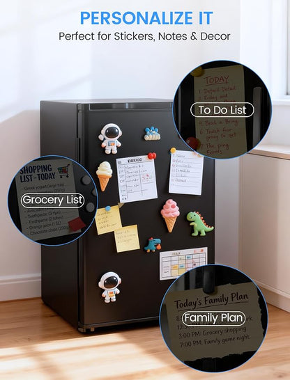 COWSAR 3.1 Cu.ft Mini Fridge, Compact Dorm Size Refrigerator with Reversible Single Door, Adjustable Thermostat, Energy Saving, Commercial Small Fridge for Bedroom Apartment Office, Black