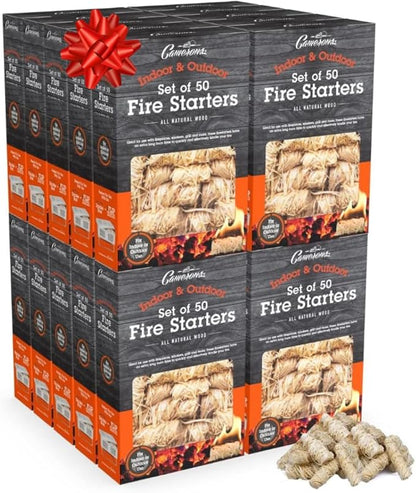 Camerons All Natural Fire Starters (1000 Pack)- Lightning Fast Hardwood Firelighters for Campfire, BBQ Charcoal Grill, Fire Pit & Indoor Fireplace - No Flare Up, Non-Toxic, Wood & Pellet Stove Starter