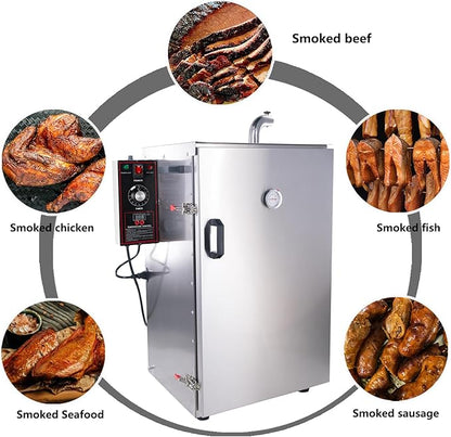 CLIVIA Electric Vertical BBQ Smoker, 4 Layers Outdoor Smoker Oven with Digital Temperature&Time Controller, Barbecue Cooking, Grilling Smoking for Fish, Sausage, Jerky (DSH-S20B)