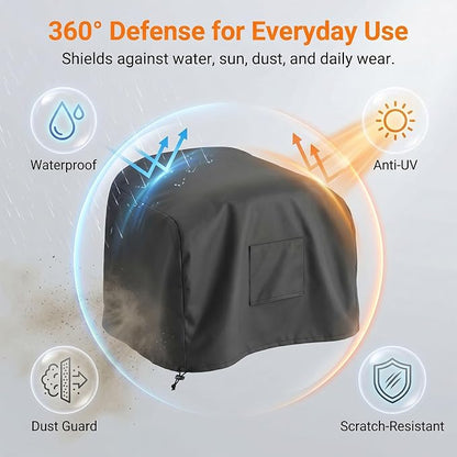 Cover for Ninja Pizza Oven MO201 MO200 Series, Waterproof Pizza Oven Cover | Heavy Duty & Weatherproof Dustproof with Storage Pocket for Outdoor Pizza Oven, Adjustable Drawstrings and Elastic Bands