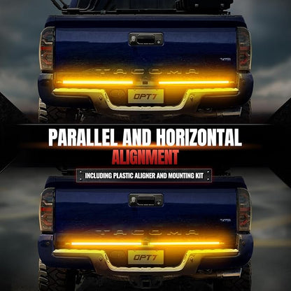 OPT7 Amber Safety Lights for 3rd Gen Tacoma TRD PRO 2016-2023, Front LED Grille Light + Tailgate Light Bundle Kit
