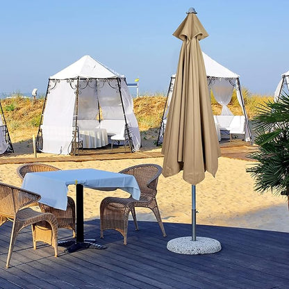 10 FT 6/8 Rib Umbrella Canopy Replacement Outdoor Market Patio Table Umbrella Strong and Thicck Canopy Cover for Backyard Garden Courtyard Swimming Pool Lawn (Canopy ONLY)