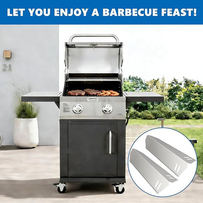 SafBbcue Heat Plates Replacement for Cuisinart GAS0256AS/ASO, GAS2256AS Grill, Flame Tamer for Cuisinart Gas Grill, Stainless Steel Heat Shield, 2 Pack(0256-601-0256-2)