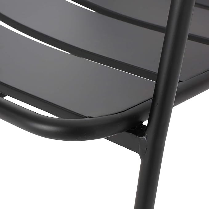 Christopher Knight Home Cowan Outdoor Dining Chair (Set of 2), Matte Black