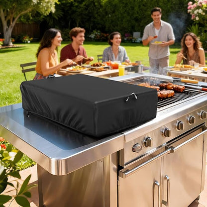Grill Burner Cover for Blaze Single Side Built-in 12 Inch Natural Gas Griddle, Waterproof & Dustproof Burner Cover with Plush Lining, 20''L x 12''W x 4''H, Black