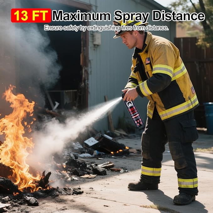 Dry Stop Fire Extinguisher Spray - 2 Packs Portable Fire Extinguisher with Mount for Boat Vehicle Home Car Garage Kitchen, 600g Dry Powder Fire Extinguishers for Electrical Grease Battery Fires & More
