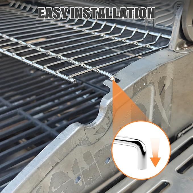 Utheer Stainless Steel Warming Rack for Nexgrill 720-0864 720-0864R Gas Grills, 16.8" x 7.2" Stainless Steel Upper Warming Rack Replacement for Nexgrill 2 Burner Grill