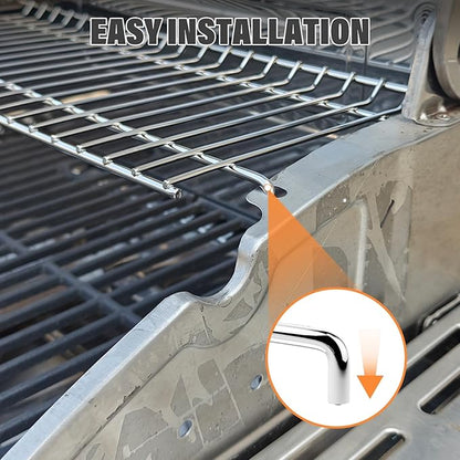 Utheer Stainless Steel Warming Rack for Nexgrill 720-0864 720-0864R Gas Grills, 16.8" x 7.2" Stainless Steel Upper Warming Rack Replacement for Nexgrill 2 Burner Grill