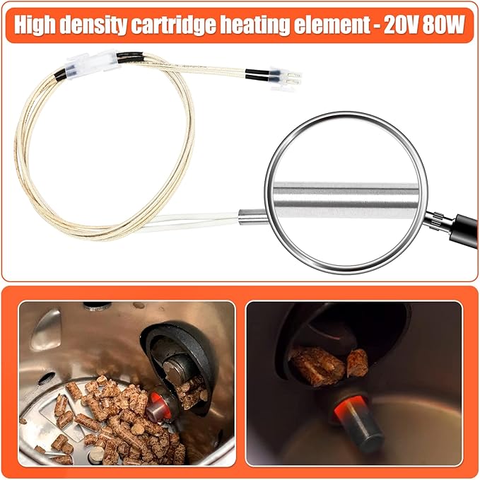 D2 Hot Rod Igniter Replacement for Traeger Pro 575 & 780, Ironwood 650 & 885, Silverton 620 & 810 Pellet Grills, KIT0255 Heating Element for Traeger D2 Direct Drive & WiFIRE Technology, 80W 20V