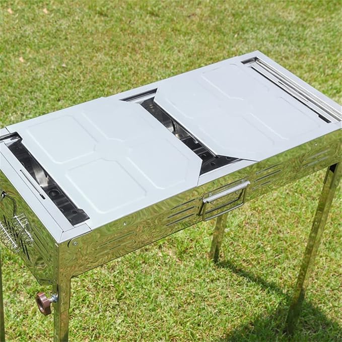Outdoor Home Stainless Steel Japanese BBQ Grill Folding Charcoal Grill Large Size Portable Charcoal Grill for Camping BBQ Grills Outdoor Barbecue Grill,AsShow-D