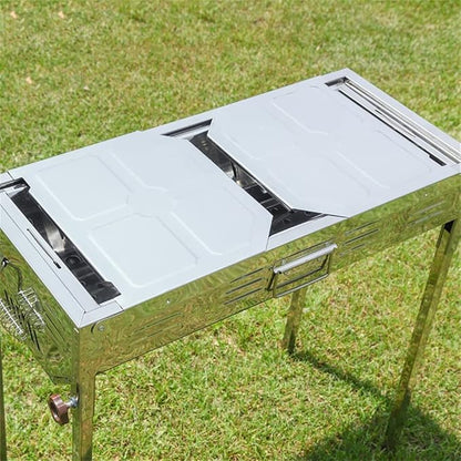 Outdoor Home Stainless Steel Japanese BBQ Grill Folding Charcoal Grill Large Size Portable Charcoal Grill for Camping BBQ Grills Outdoor Barbecue Grill,AsShow-D