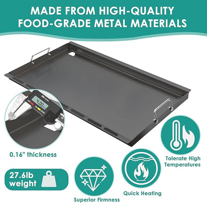 SafBbcue 6789 Full Size Griddle for Weber Genesis II 400 Griddle Insert Flat Top Grill Insert for Weber GS4 Genesis II 400 Grill Parts E410 S410 E435 S435 E440 Carbon Steel
