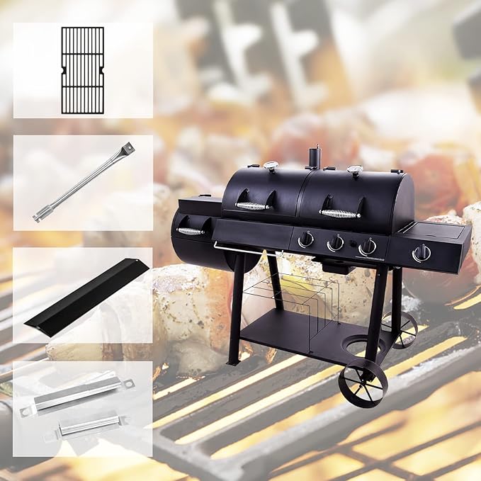 Utheer Grill Parts for Oklahoma Joe's Longhorn Combo 3-Burner Charcoal/Gas Smoker, Fit Oklahoma Joe Longhorn Triple-Function Combo Grill, Heavy Duty Oklahoma Joe smoker accessories