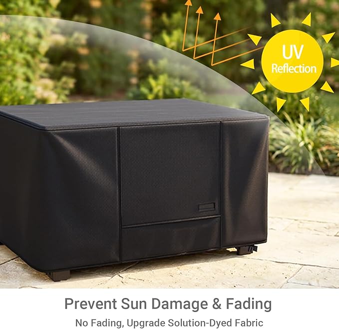NettyPro Deck Box Cover Outdoor Waterproof Storage Bench Cover for Rectangular Deck Box, 46 x 24 x 22 inch, Black