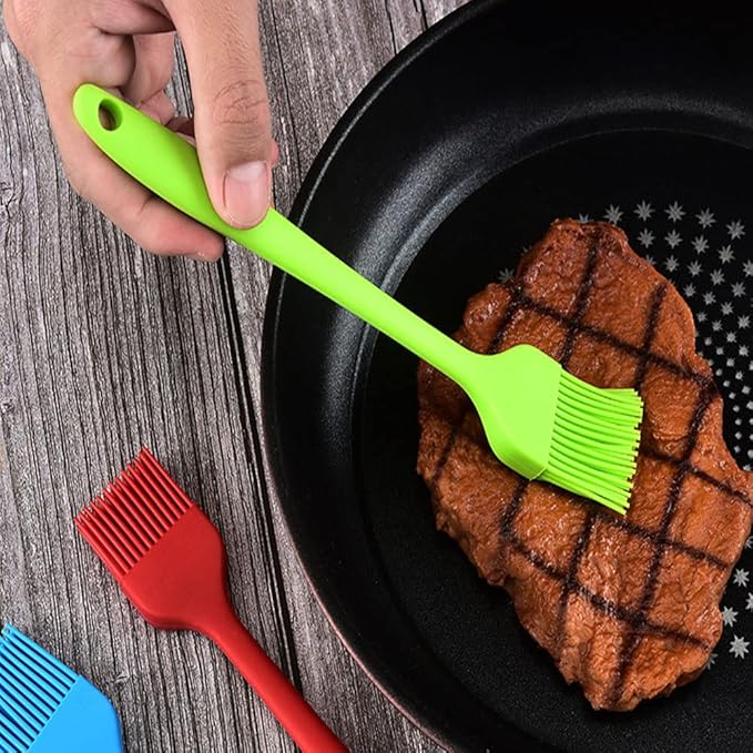 Silicone Oil brush, for BBQ Kitchen Cooking Baking and Grilling (3 PCS,green)
