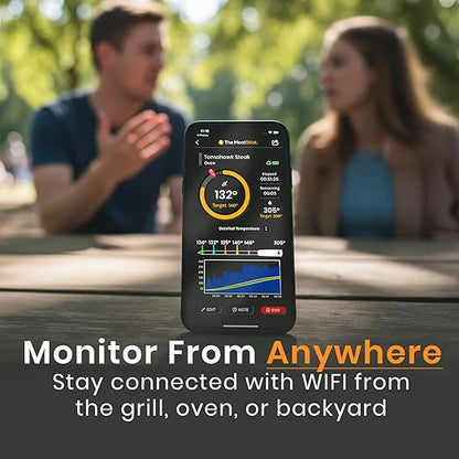 MeatStick V Prime Wireless Meat Thermometer, 1200°F Heat Resistance, Unlimited Range WiFi & Bluetooth, Smart Digital Probe for Grilling, Smoking, Sous Vide, BBQ, Air Fryer, Oven, Smoker