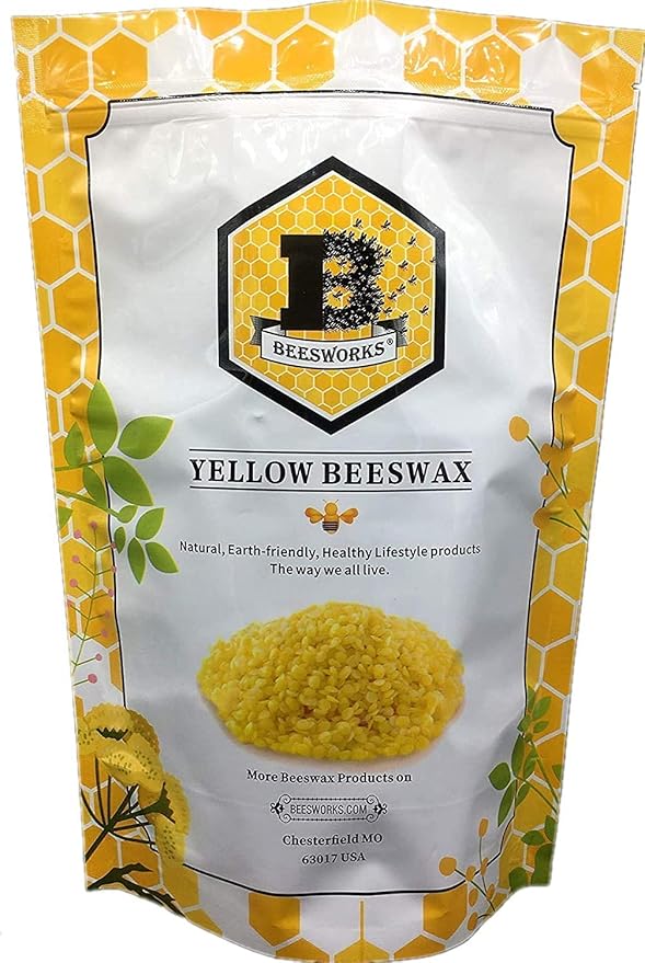 Beesworks Yellow Beeswax Pellets (5 lb) | Bulk | 100% Pure, Cosmetic Grade, Triple-Filtered Beeswax for DIY Skin Care, Lip Balm, Lotion, and Candle Making |