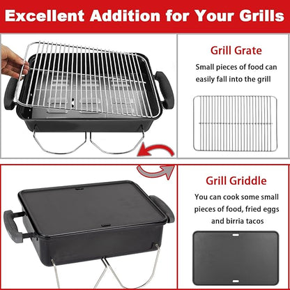 16"x10" Reversible Cast Iron Griddle for Weber Go-Anywhere Charcoal and Gas Grills, Portable Grill Griddle Plate for Indoor Stovetop/Outdoor Camping BBQ, Replacement for Weber 80631 70211 3634 67195