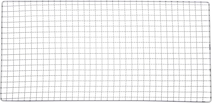 HARFINGTON Square BBQ Grill Net 29.5x50cm Electroplated Stainless Steel Barbecue Mesh Mat for Baking Smoking Charcoal Grilling Roasting